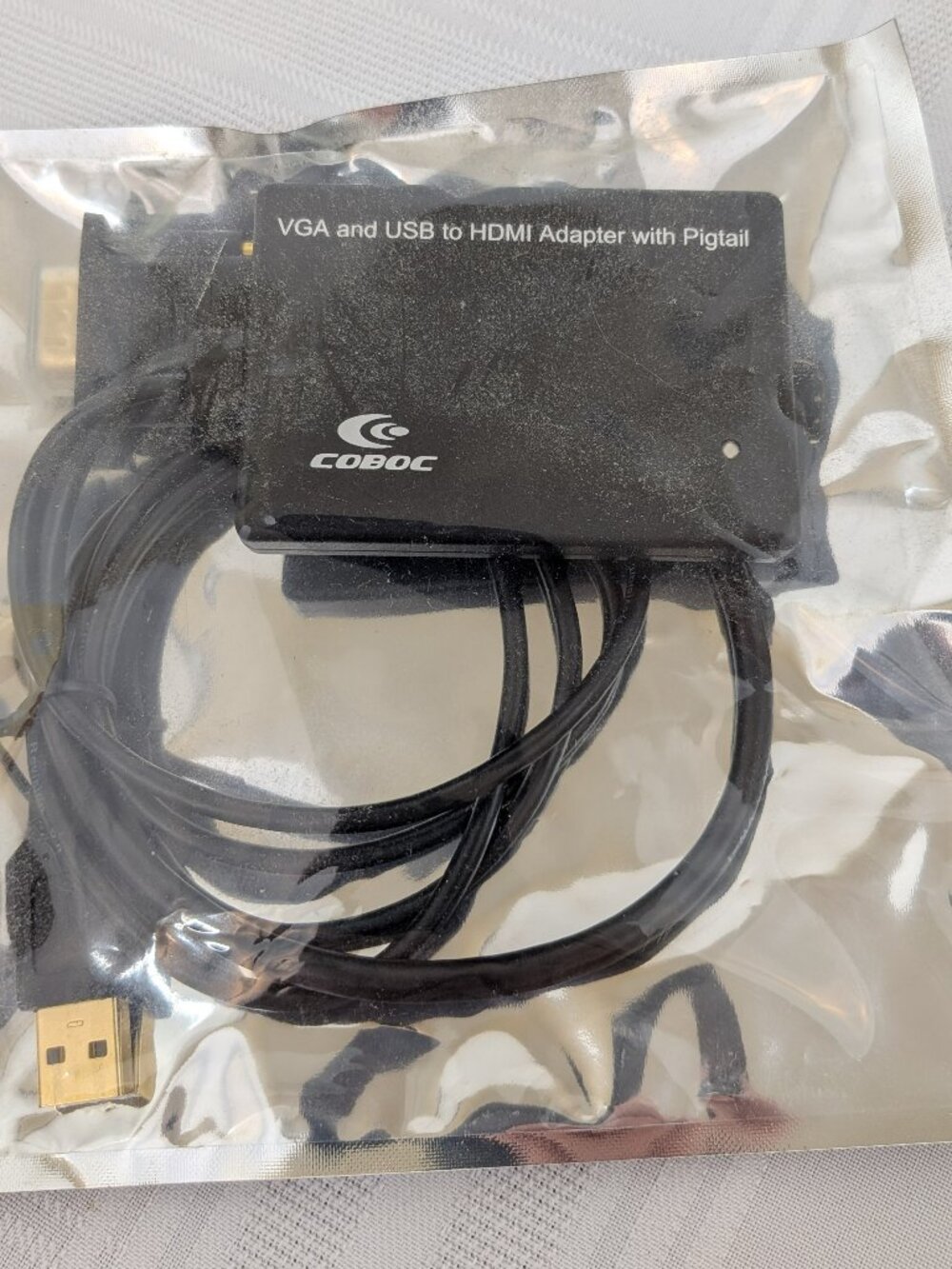 COBOC VGA and USB to HDMI adapter with Pigtail New in Original Packaging